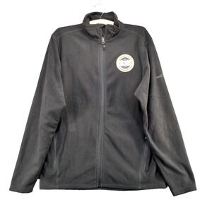 Eddie Bauer Men's Fleece Jacket Black Size M DHL Supervisory Academy Logo